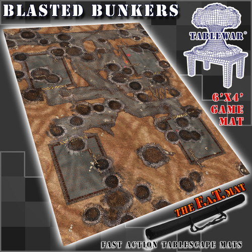 6x4 'Blasted Bunkers' F.A.T. Mat Gaming Mat