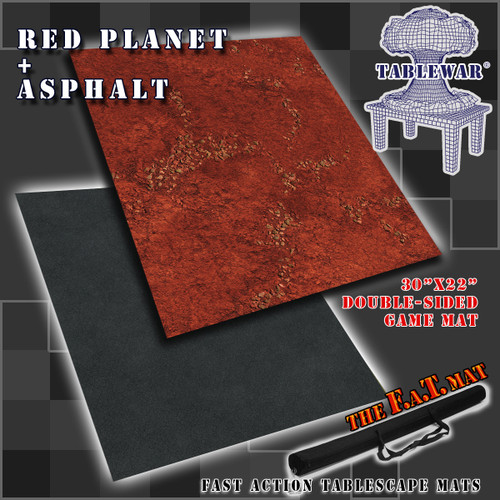 30x22” Dbl Sided ‘Red Planet' + ‘Adphalt’ F.A.T. Mat Gaming Mat