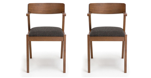 Set of 2 - Zola Dining Chair Liquorice and Cocoa Stain