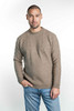 Possum Merino Crew Neck Aran Jumper - mocha