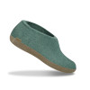 Glerups shoes made of felted natural wool in light aqua blue color.
