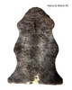Short Wool Undyed / Natural Black Sheepskin Rug