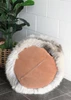 Natural Black Sheepskin Pouffe Ottoman - Made in New Zealand