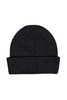 Knitted Possum Merino Fine Rib Hat for men and women, charcoal gray
