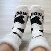 Comfy wool blended socks with cow leather pattern, useful and practical gift from New Zealand.