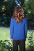 Women's full zip pocket with generous side pockets made of possum merino wool, lagoon blue color.