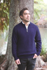 Possum Merino Crew Neck 1/4 Zip Jumper | The Sheepskin Factory