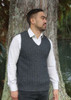 Knitted waistcoat or sleeveless sweater for men, made of possum merino.