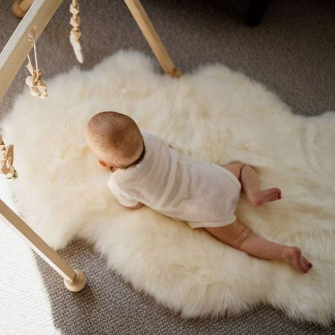 Premium Baby Sheepskin Rug in Natural White - NZ Gift