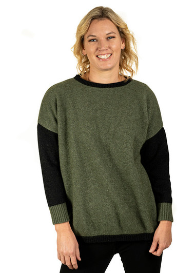 Possum Merino Contrast Jumper 338 Possum Merino Contrast Jumper 338