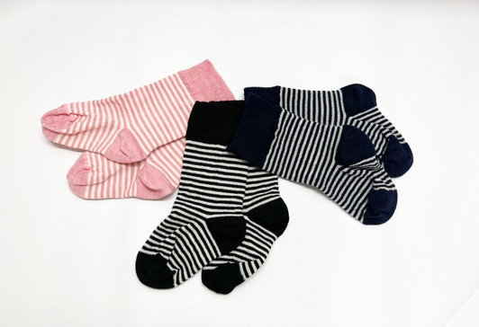Merino Baby Socks in Striped Pattern – New Zealand Made