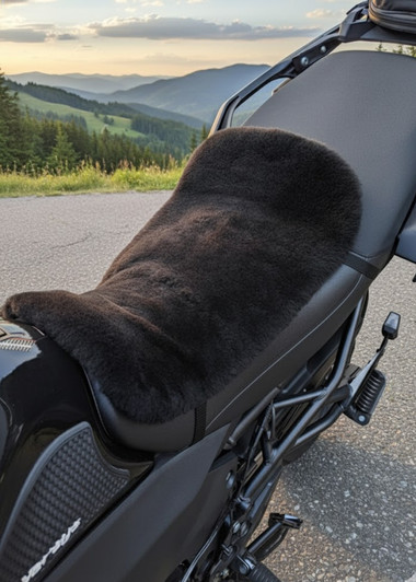 Universal Motorbike Sheepskin Seat Pad, All-Season Comfort & Protection
