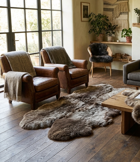 Natural Colour Quarto Sheepskin Rug