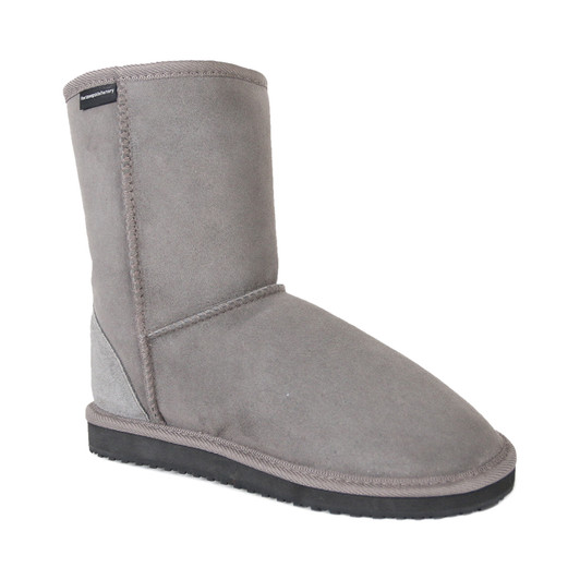 Mid calf sheepskin ugg boots with EVA foam soles, also called Napier short boots, made of premium sheepskin, grey color Mid calf sheepskin ugg boots with EVA foam soles, also called Napier short boots, made of premium sheepskin, grey color