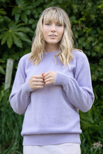 Pure Alpaca Plain Crew Neck Jumper