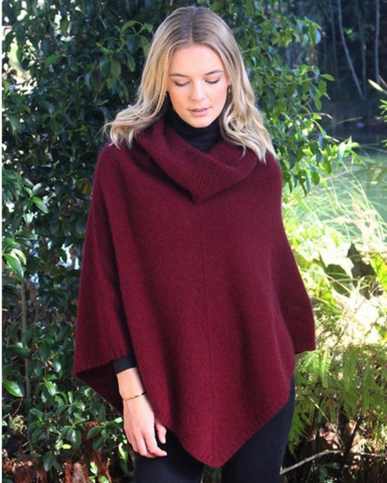Possum Merino Cowl Neck Poncho