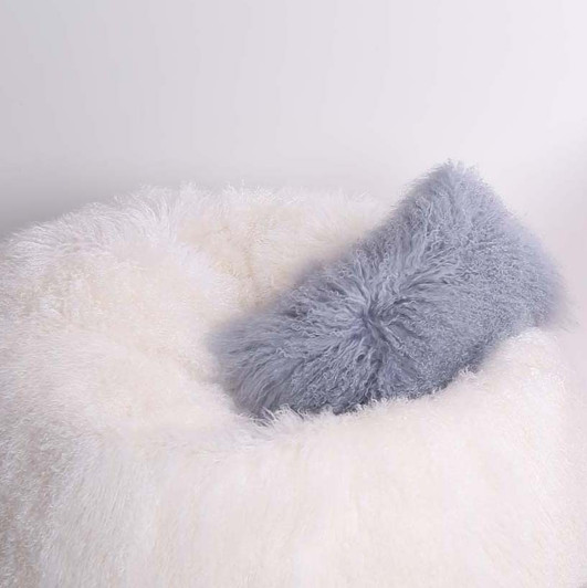 Tibetan Curly Sheepskin Cushion - Rectangle