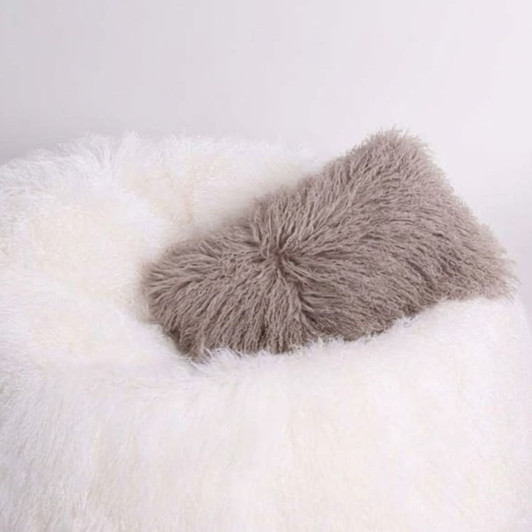 Tibetan Curly Sheepskin Cushion - Rectangle