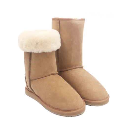 Napier Tall Sheepskin Boots - Chestnut