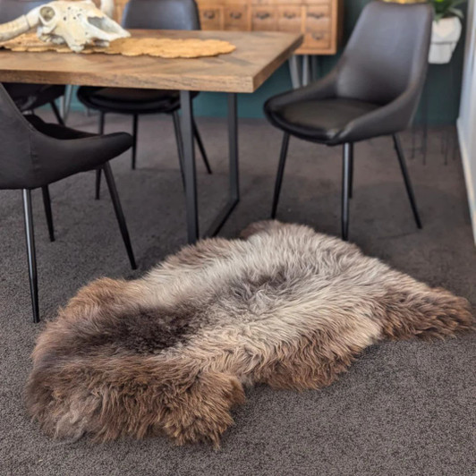 Premium Natural Black Sheepskin Rug