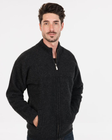 Possum Merino Felted Zip Jacket with Pockets