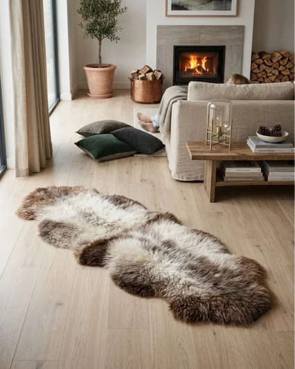 Natural Colour Double Sheepskin Rug