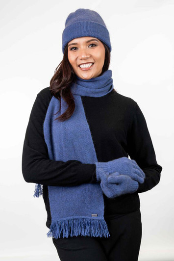 Possum Merino Scarf with Fringe