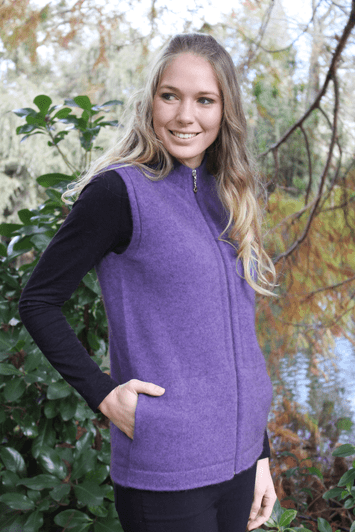 Possum Merino Plain Zip Vest with Pockets | The Sheepskin Factory Possum Merino Plain Zip Vest with Pockets | The Sheepskin Factory