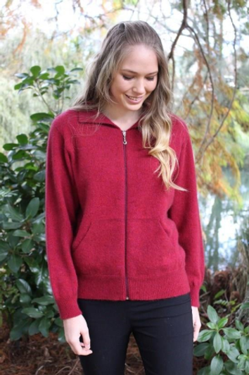 Possum Merino Plain Zip Cardigan with Pockets 357