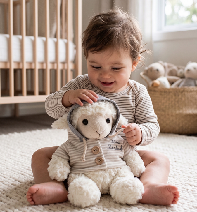 Soft Sheep Stuff Toy  with Grey Hoodie