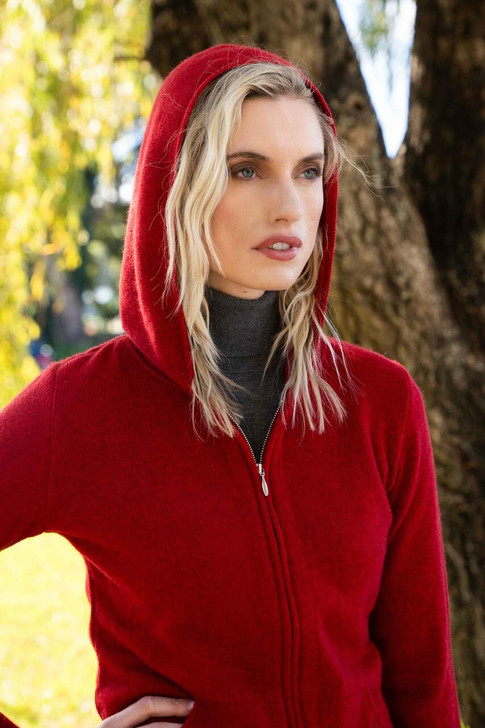 Possum Merino Hooded Zip Jacket