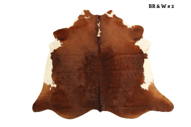 Cowhide Rug  Brown & White # 2