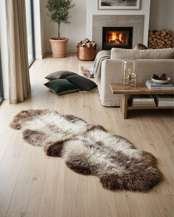 Natural Colour Double Sheepskin Rug