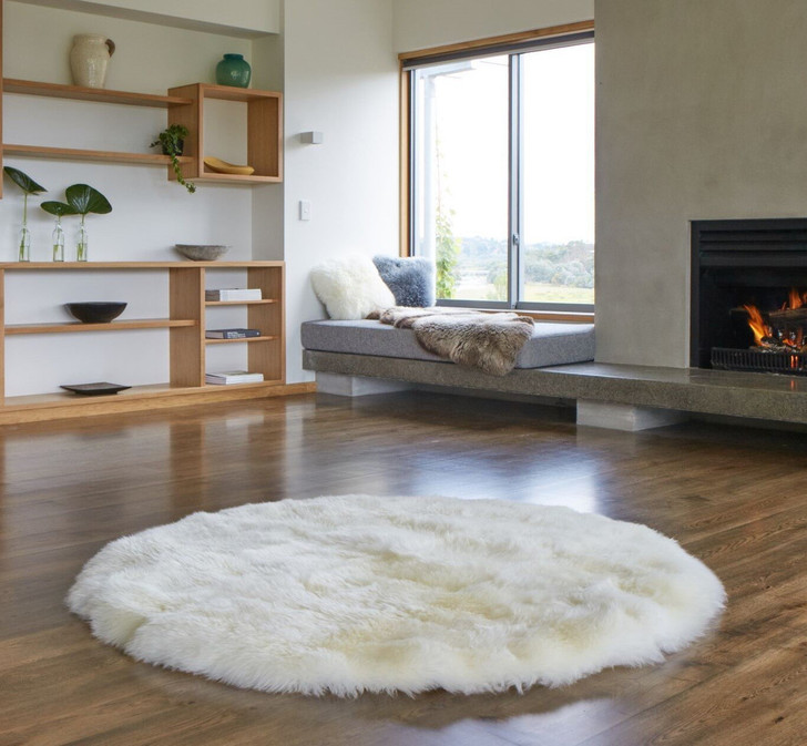 Custom Circular Sheepskin Rug