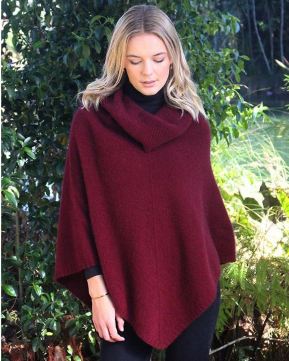 Possum Merino Cowl Neck Poncho