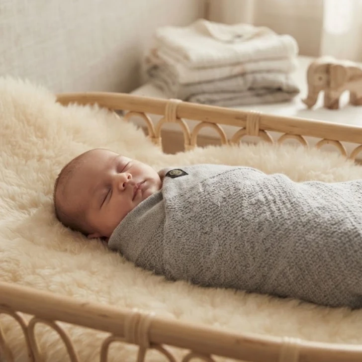 NZ Merino Wool Baby Wrap Blanket