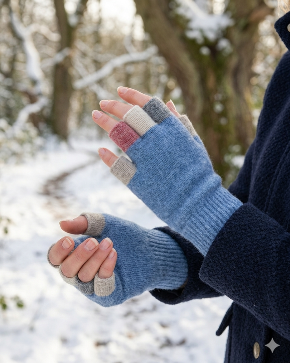 Possum Merino Multicolour Fingerless Gloves