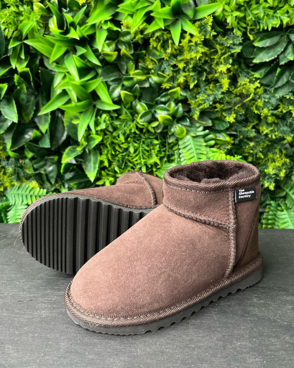 Kids Mini Sheepskin Boots - Chocolate