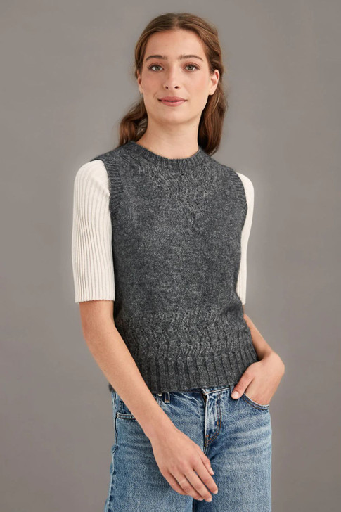 Possum Merino Herringbone Lace Vest