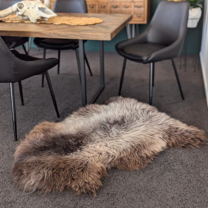 Premium Natural Black Sheepskin Rug