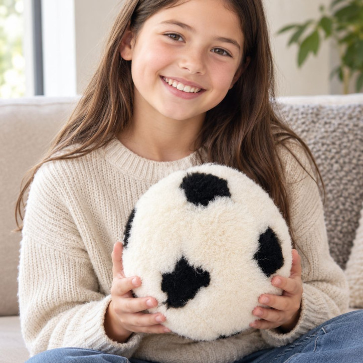 Genuine Sheepskin Soccer Ball Toy – 25cm