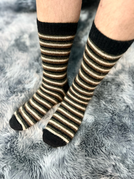 Possum Merino Multi Stripe Socks