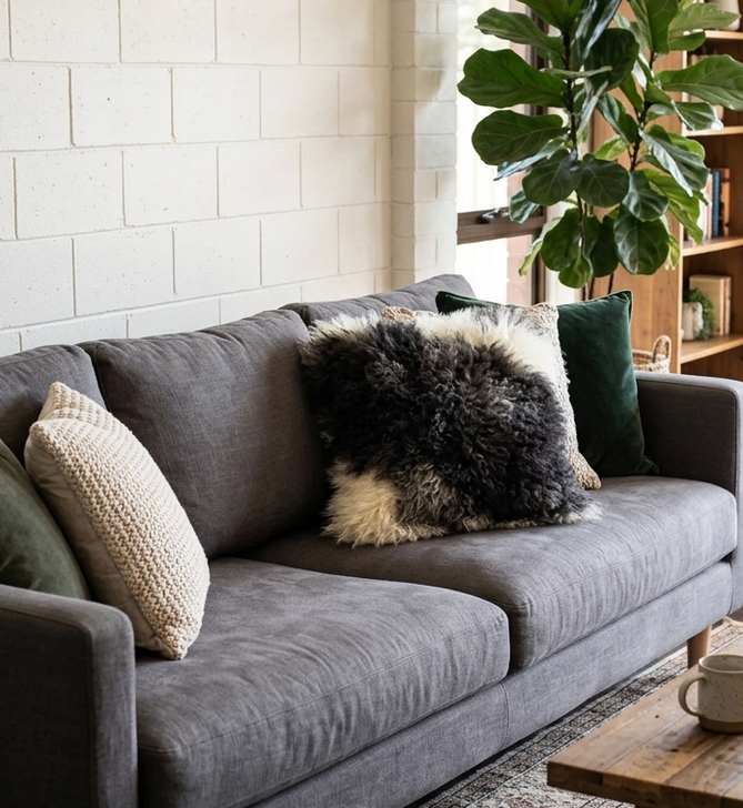 Luxury Rare Natural Grey Cushions