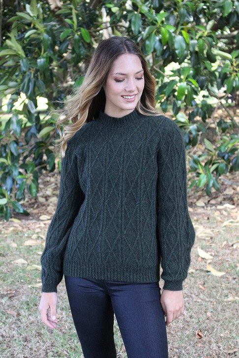 Possum Merino Cable Bell Sleeve Jumper