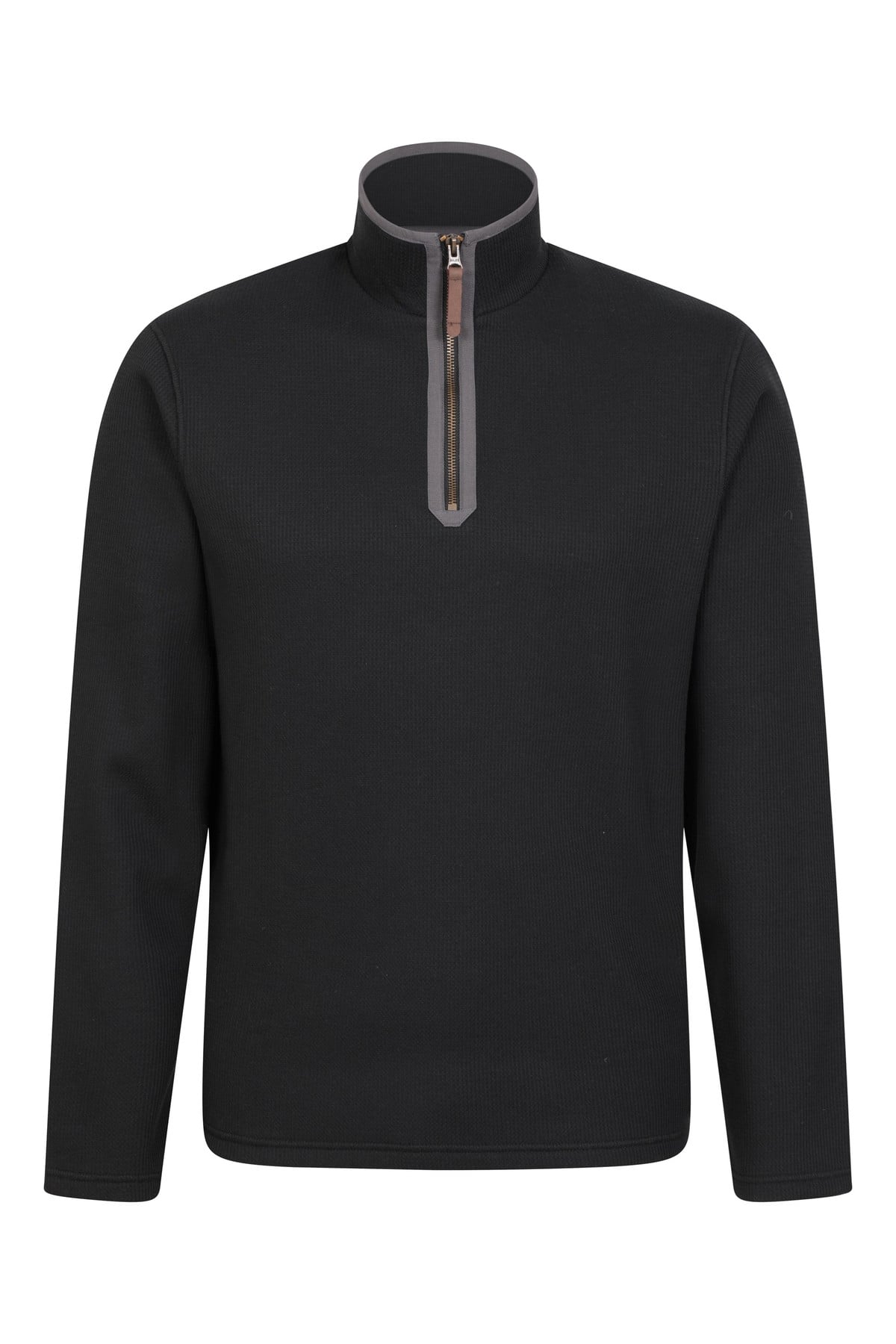 Beta Contrast Mens Zip-Neck Top