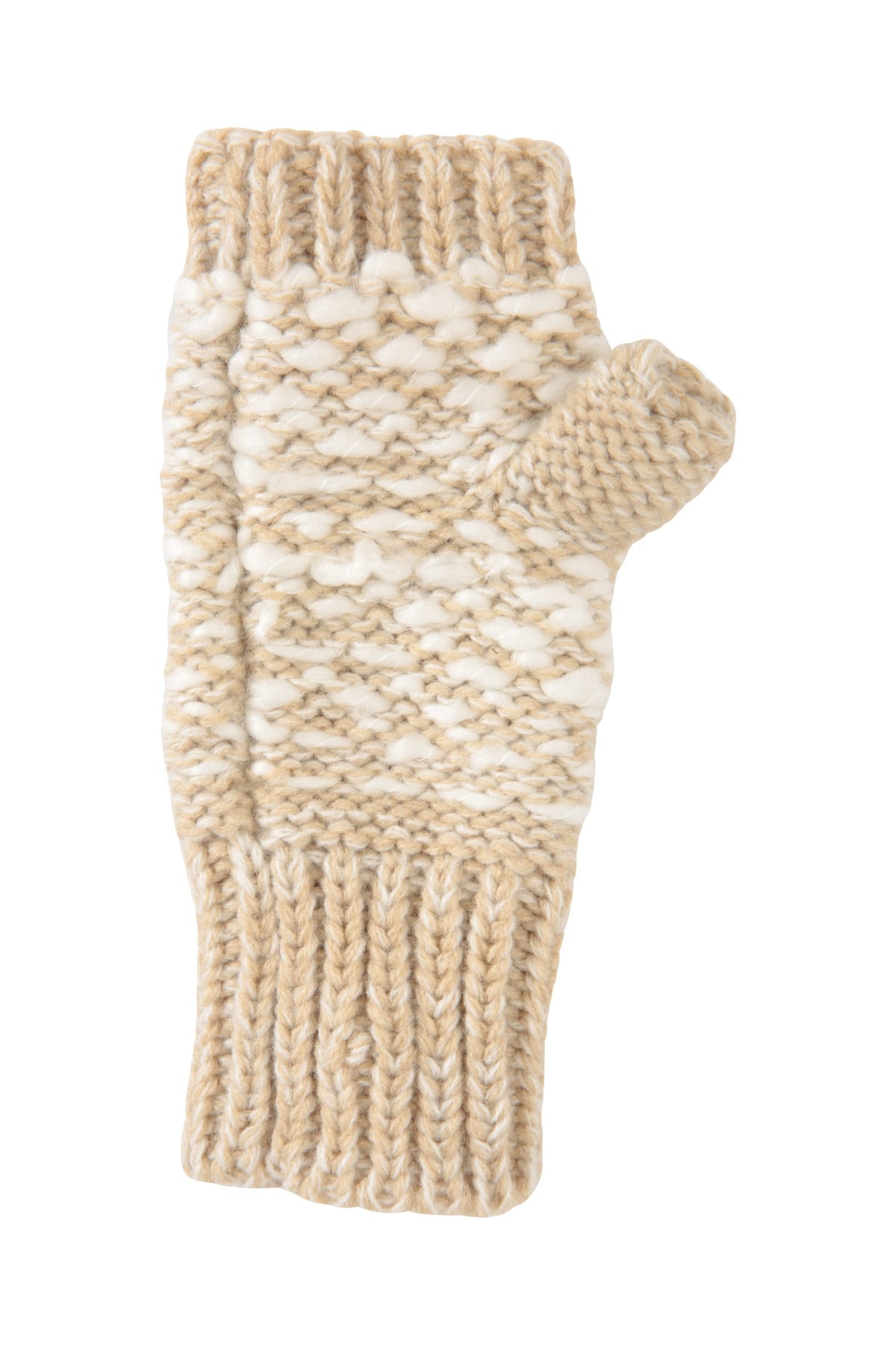 Patterned Fingerless Knitted Womens Mittens