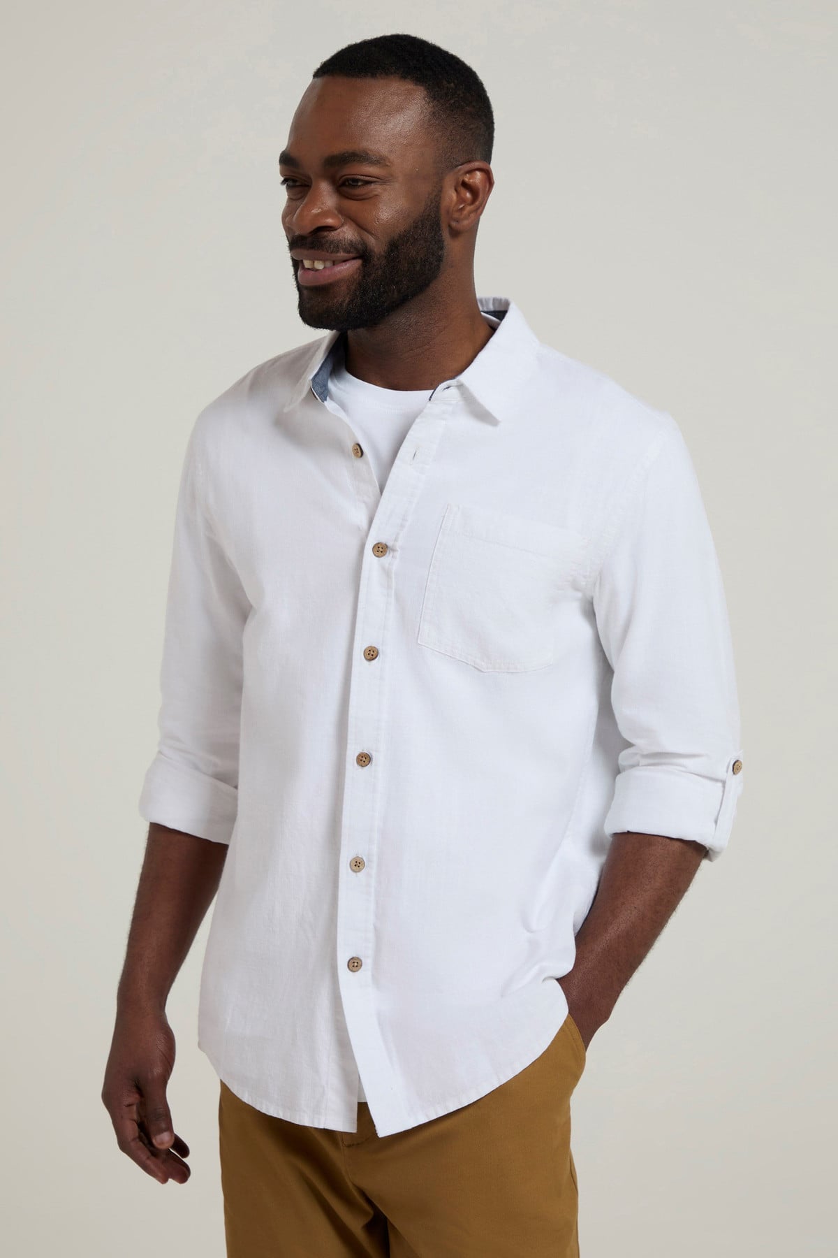 Coconut Textured Mens Long Sleeved Shirt