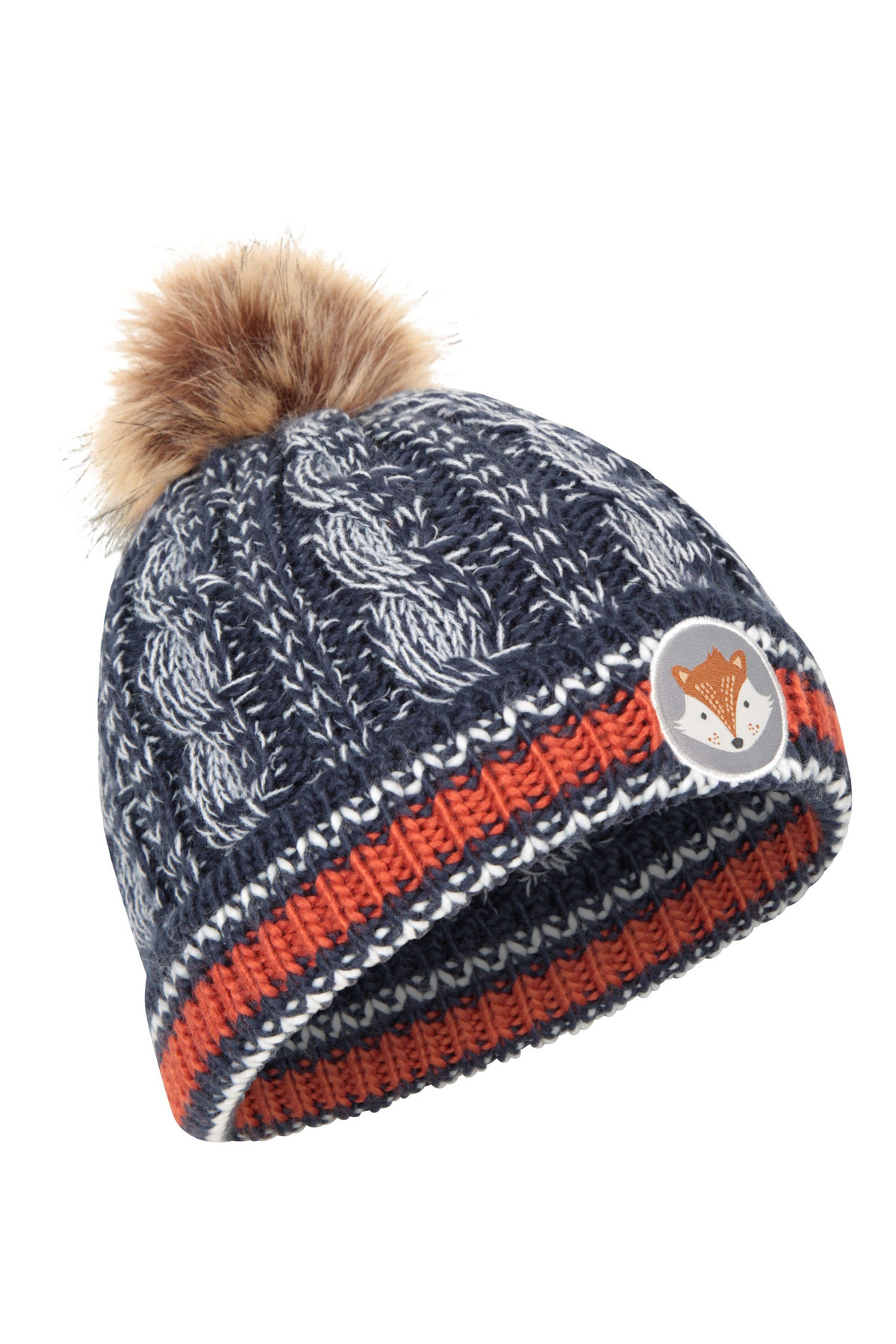 Badged Kids Pom-Pom Thermal Beanie