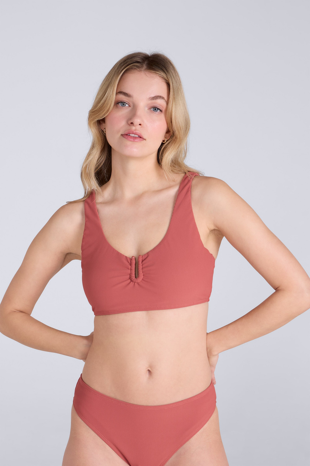 Florence Womens Ribbed Bikini Top