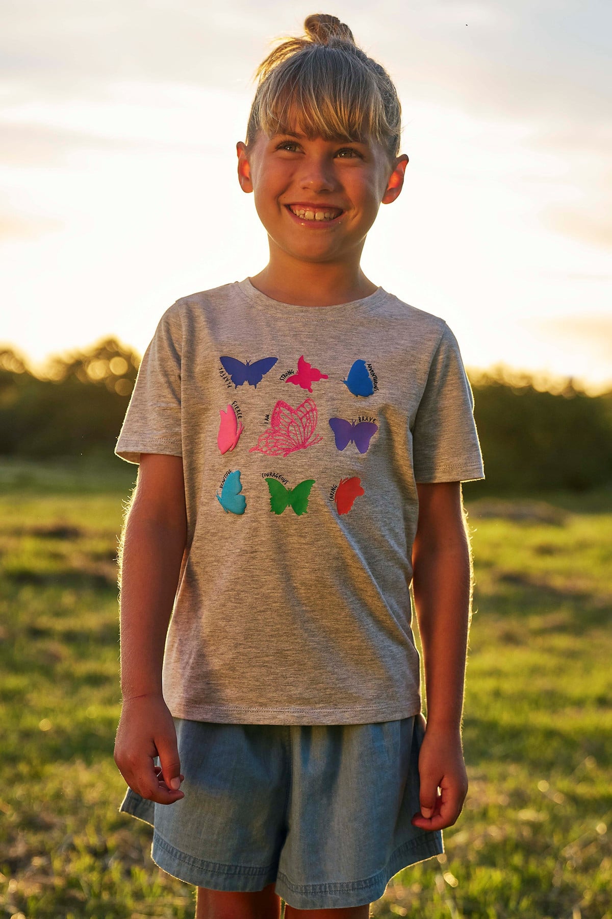 Glitter Butterfly Kids Tee